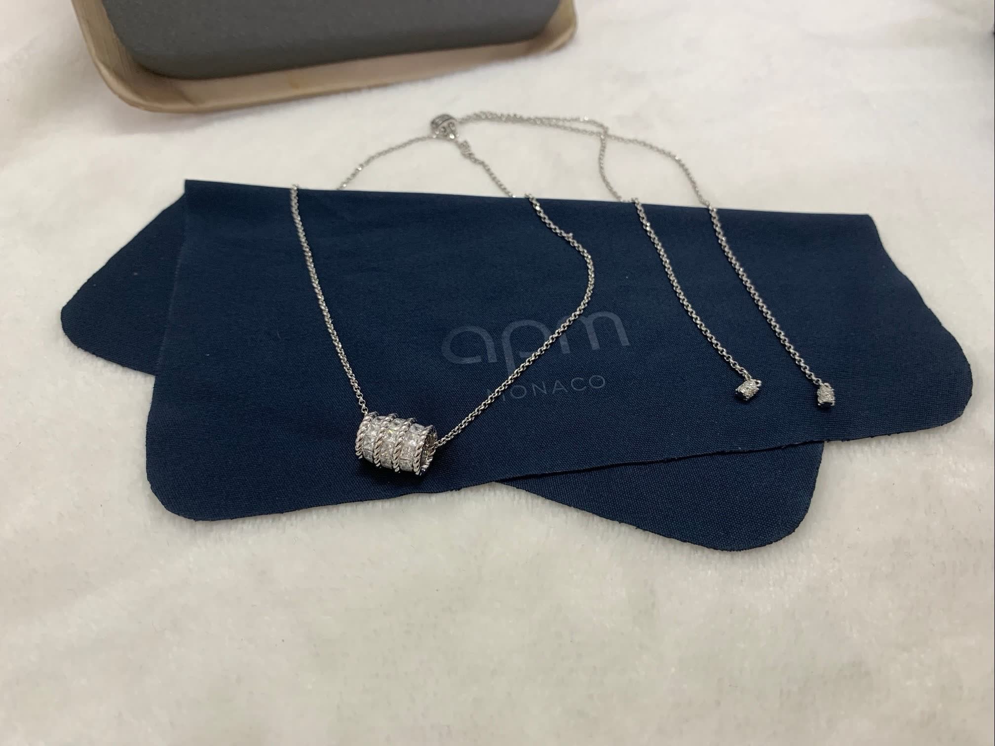 APM Monaco Silver Raw Diamond Necklace